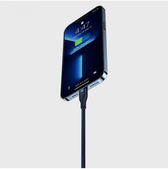 Baseus Flash Series II-kabel USB Typ C / USB Typ A - USB Typ C / Lightning / micro USB 100 W 1,5 m blå (CASS030203)