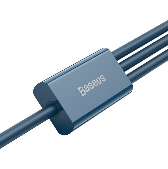 Baseus Superior 3in1 USB-kabel - Lightning / USB Type C / micro USB 3,5 A 1,5 m blå (CAMLTYS-03)