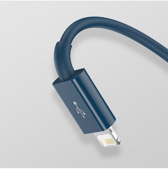 Baseus Superior 3in1 USB-kabel - Lightning / USB Type C / micro USB 3,5 A 1,5 m blå (CAMLTYS-03)