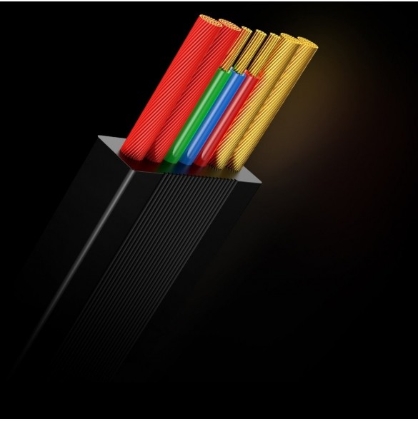 Baseus Traction Series 3-i-1 infällbar kabel USB Typ C - micro USB / USB Typ C / Lightning Power Delivery 100W 1,7 m grön (CAQY0