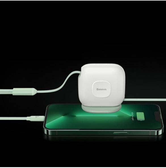 Baseus Traction Series 3-i-1 infällbar kabel USB Typ C - micro USB / USB Typ C / Lightning Power Delivery 100W 1,7m lila (CAQY00