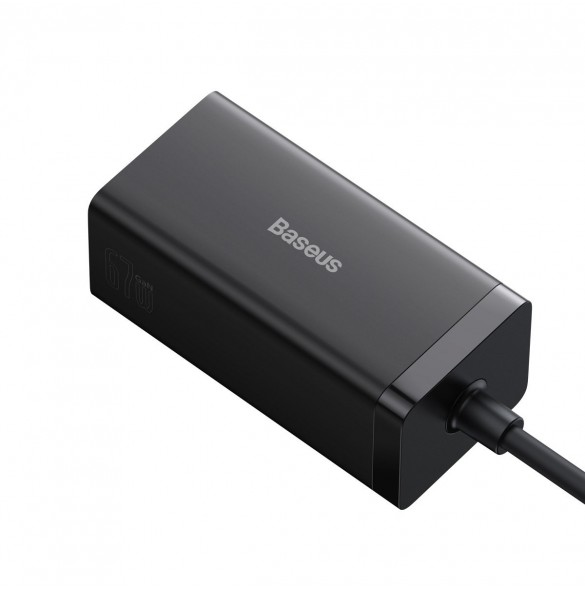 Baseus snabbladdare GaN5 Pro HUB HDMI 2 x USB-C / USB-A / HDMI 4K 30Hz 1,5m svart + USB-C-kabel - USB-C 100W 40Gb/s (USB4) 1m (C