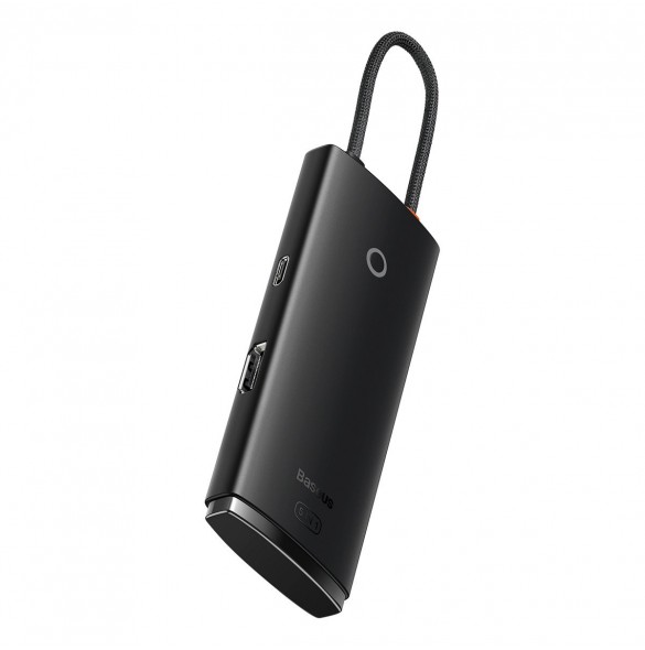Baseus Lite Series HUB-adapter USB Typ C - HDMI / 4x USB 3.0 20cm svart (WKQX040001)