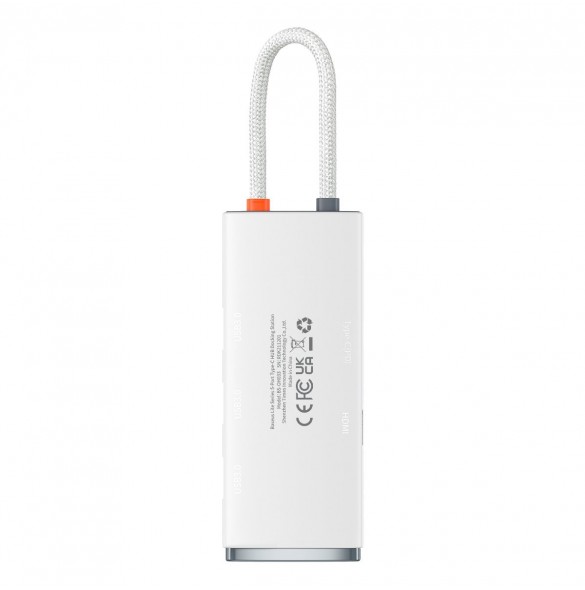 Baseus Lite Series HUB-adapter USB Typ C - HDMI / 4x USB 3.0 20cm vit (WKQX040002)