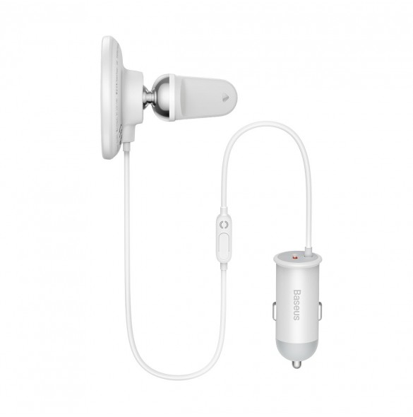 Baseus trådlös billaddare med MagSafe 15W hållare för luftventil + USB Typ C 25W vit (CW01)
