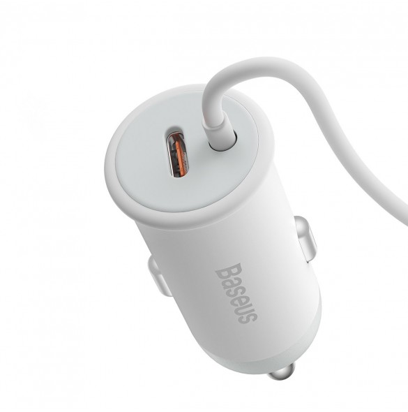Baseus trådlös billaddare med MagSafe 15W hållare för luftventil + USB Typ C 25W vit (CW01)