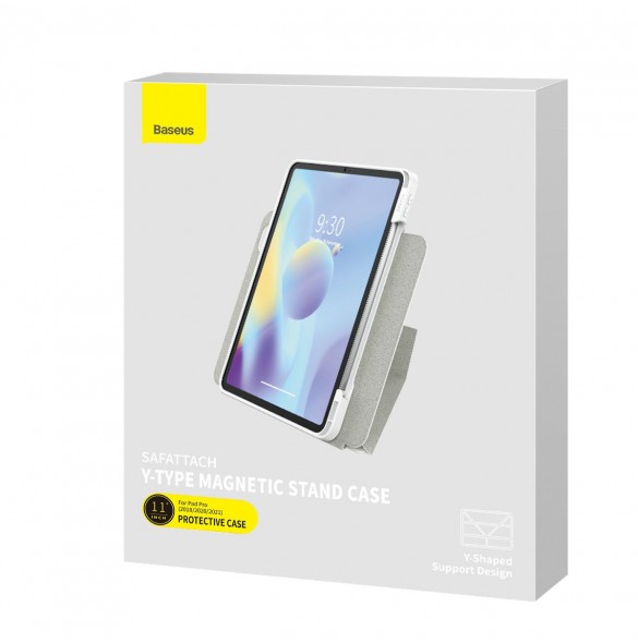 Baseus Safattach Y-typ fodral för iPad Pro 11" 2018/2020/2021 skal med ställ vit (ARCX010002)