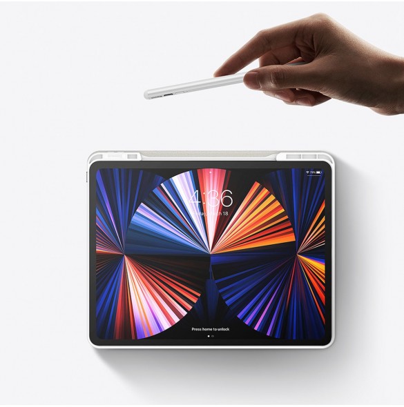 Baseus Safattach Y-typ fodral för iPad Pro 12,9" 2018/2020/2021 skal med ställ vit (ARCX010102)