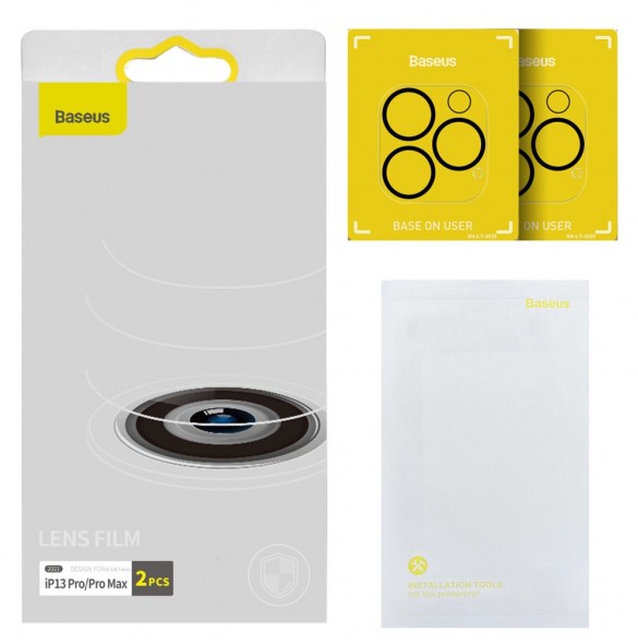 Baseus 2x härdat glas 0,3 mm hel kameralins iPhone 13 Pro Max / iPhone 13 Pro (SGQK000102)