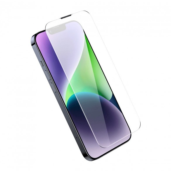 Baseus helskärmshärdat glas för iPhone 14 Plus / 13 Pro Max med högtalarskydd 0,4 mm + monteringssats