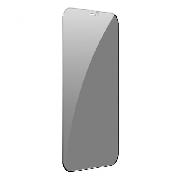 Baseus 2x härdat glas 0,3 mm Anti Spy helskärmsram iPhone 12 Pro / iPhone 12 (SGAPIPH61P-KS01) (fodralvänlig)