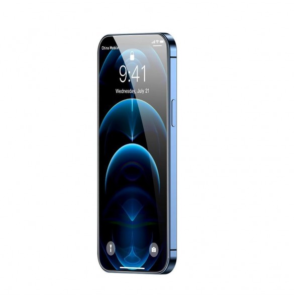 Baseus 2x härdat glas 0,3 mm Anti Spy helskärmsram iPhone 12 Pro / iPhone 12 (SGAPIPH61P-KS01) (fodralvänlig)