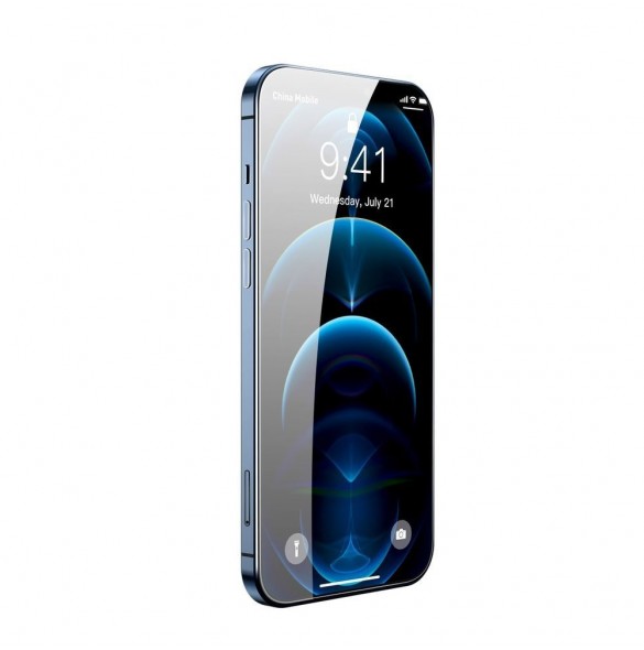 Baseus 2x härdat glas 0,3 mm Anti Spy helskärmsram iPhone 12 Pro / iPhone 12 (SGAPIPH61P-KS01) (fodralvänlig)