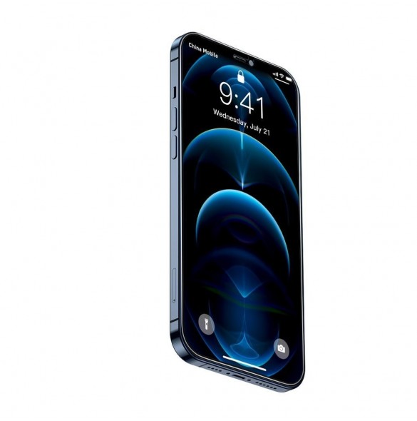 Baseus 2x härdat glas 0,3 mm Anti Spy helskärmsram iPhone 12 Pro / iPhone 12 (SGAPIPH61P-KS01) (fodralvänlig)