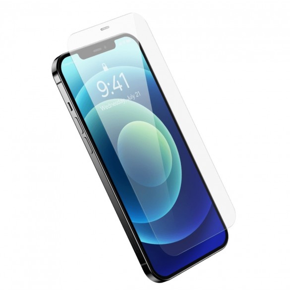 Baseus helskärmshärdat glas för iPhone 12 Pro / 12 med högtalarskydd 0,4 mm + monteringssats