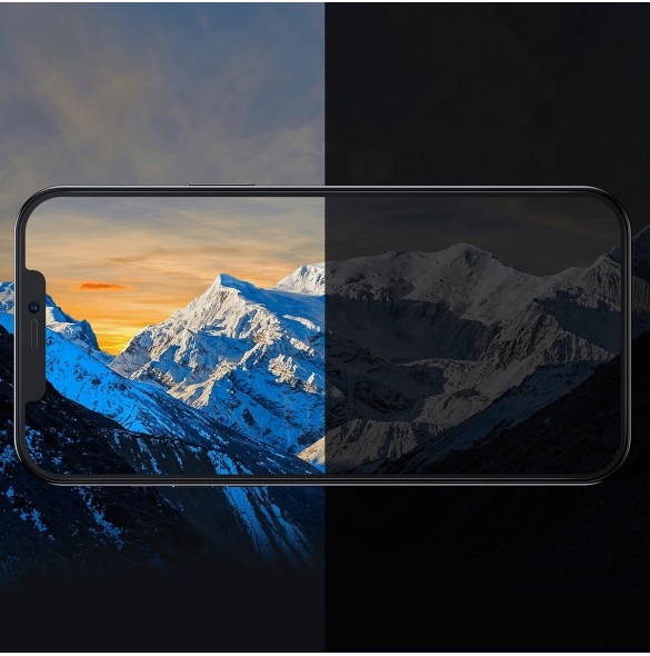 Baseus helskärmshärdat glas för iPhone 12 Pro / 12 med högtalarskydd 0,4 mm + monteringssats