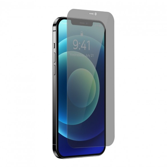 Baseus Privacy Härdat Glas för iPhone 12 Pro / 12 Helskärm 0,4 mm Sekretessfilter Anti Spy + Monteringssats