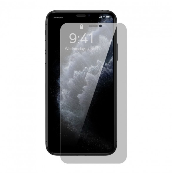 Baseus härdat glas för iPhone 11 Pro Max / iPhone XS Max Privacy Anti Spy (privatisering) med högtalarskydd + lägesställare (SGB
