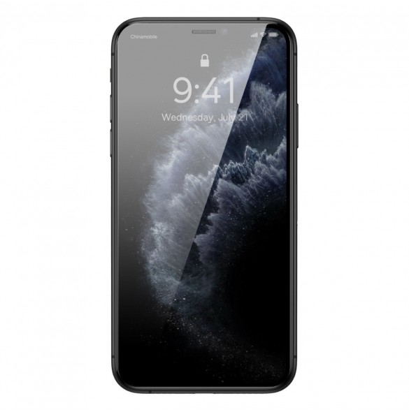 Baseus härdat glas för iPhone 11 Pro Max / iPhone XS Max Privacy Anti Spy (privatisering) med högtalarskydd + lägesställare (SGB