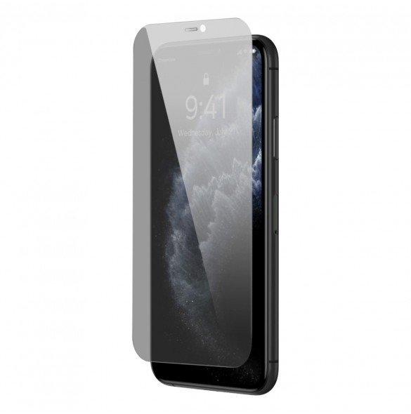 Baseus härdat glas för iPhone 11 Pro Max / iPhone XS Max Privacy Anti Spy (privatisering) med högtalarskydd + lägesställare (SGB