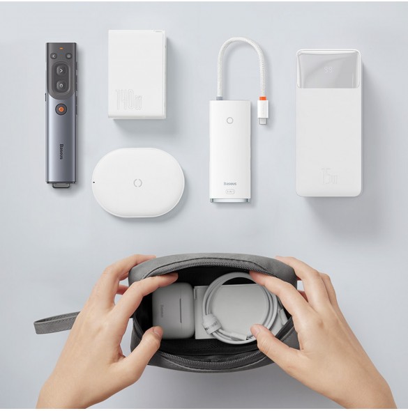 Baseus EasyJourney Series liten åkpåse telefonväska, hörlurar och andra småsaker grå