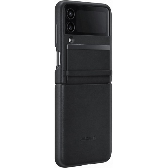 Samsung Galaxy Z FLIP4 Läderfack Svart EF-VF721LBE