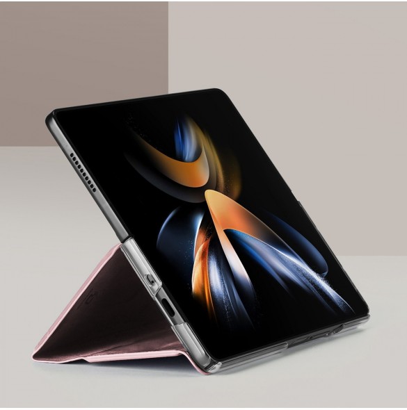 Samsung Galaxy Z Fold5 5G Dux Ducis Bril Wallet Flip Läderfodral - Rosa