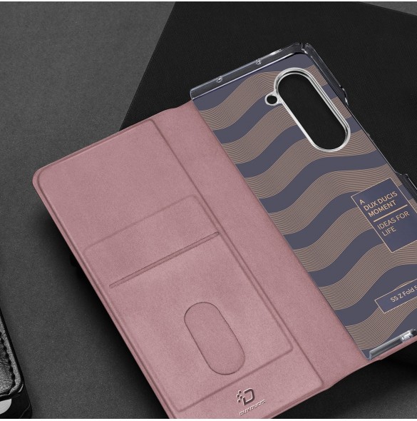 Samsung Galaxy Z Fold5 5G Dux Ducis Bril Wallet Flip Läderfodral - Rosa