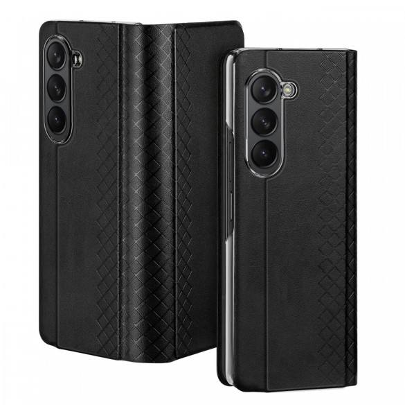Dux Ducis Bril Läder Flip Wallet-fodral till Samsung Galaxy Z Fold5 5G - Svart