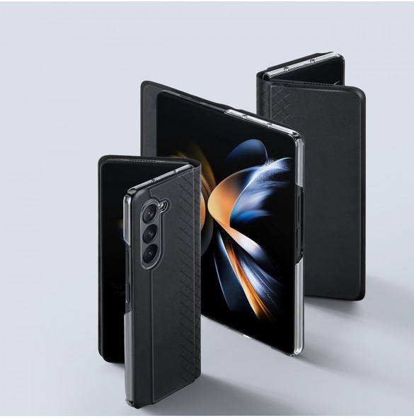 Dux Ducis Bril Läder Flip Wallet-fodral till Samsung Galaxy Z Fold5 5G - Svart
