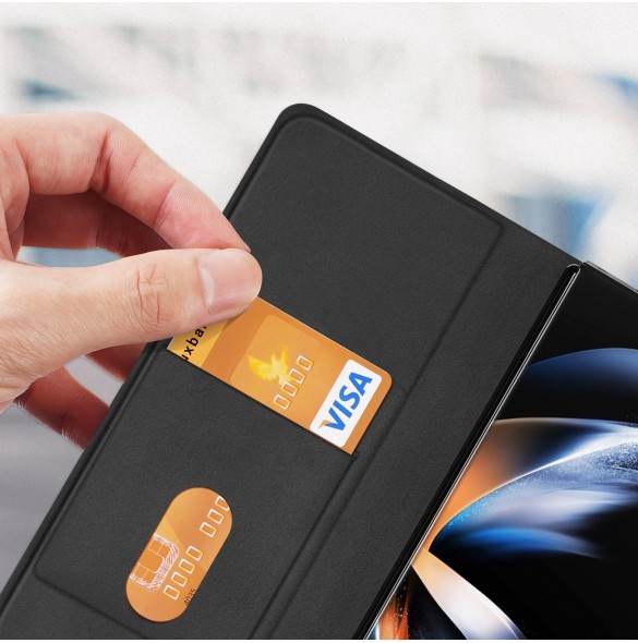 Dux Ducis Bril Läder Flip Wallet-fodral till Samsung Galaxy Z Fold5 5G - Svart