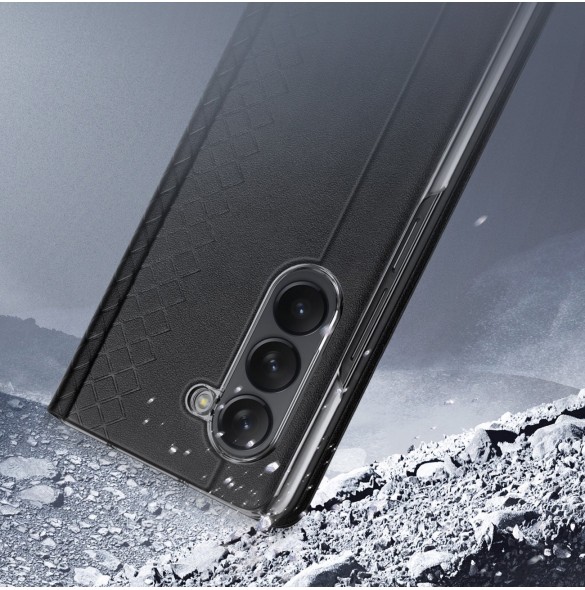 Dux Ducis Bril Läder Flip Wallet-fodral till Samsung Galaxy Z Fold5 5G - Svart