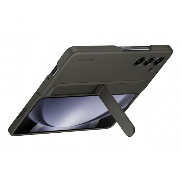 Silikonfodral till Samsung Galaxy Z Fold 5 med stativ och rem - svart