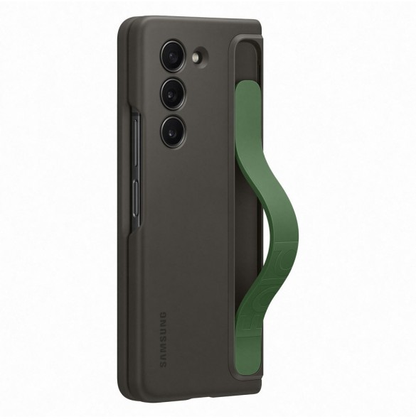 Silikonfodral till Samsung Galaxy Z Fold 5 med stativ och rem - svart