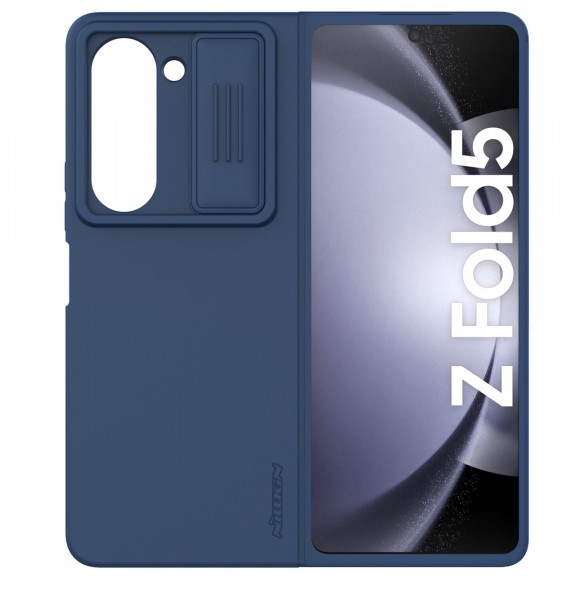 Nillkin CamShield Silikonfodral till Samsung Galaxy Z Fold 5 med kameraskydd - Mörkblå
