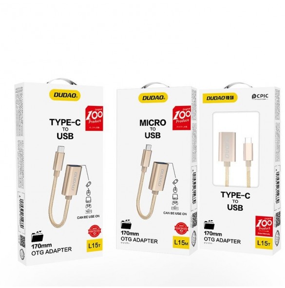 Dudao adapteradapter OTG-kabel från USB 2.0 till mikro-USB grå (L15M)