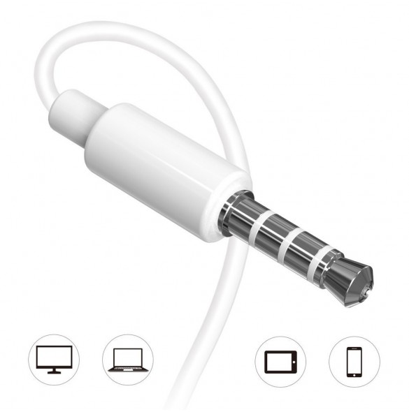 Dudao in-ear trådbunden minijack 3,5 mm headset vit (X10S vit)