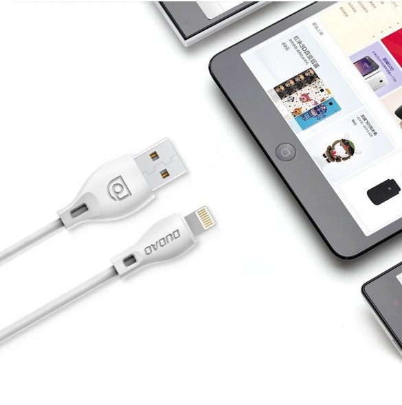 Dudao-kabel USB / Lightning 2.1A-kabel 2m vit (L4L 2m vit)
