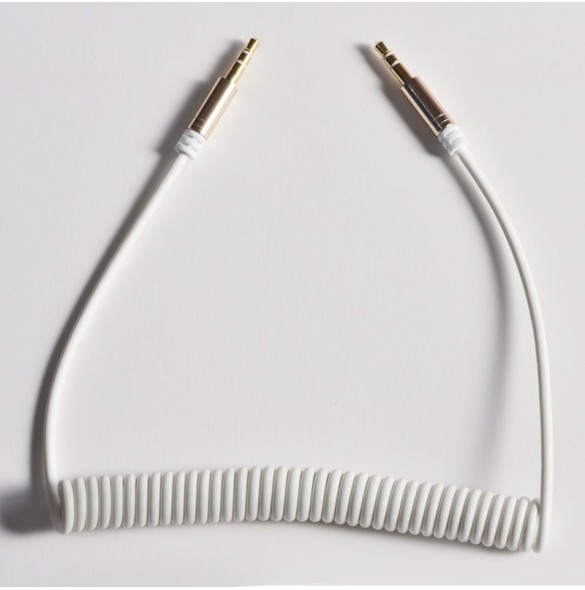 Dudao lång sträckbar kabel AUX minijack 3,5 mm fjäder ~ 150 cm svart (L12 svart)