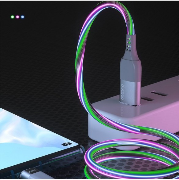 Dudao LED-upplyst kabel USB - micro USB 5 A 1 m grå (L9XM)