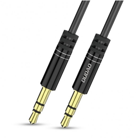 Dudao lång töjbar kabel AUX minijack 3,5 mm fjäder 150 cm vit (L12 vit)