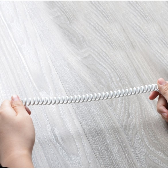 Dudao lång töjbar kabel AUX minijack 3,5 mm fjäder 150 cm vit (L12 vit)