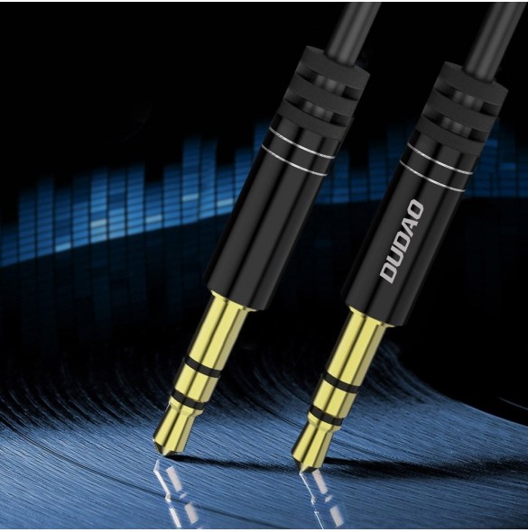 Dudao lång töjbar kabel AUX minijack 3,5 mm fjäder 150 cm vit (L12 vit)