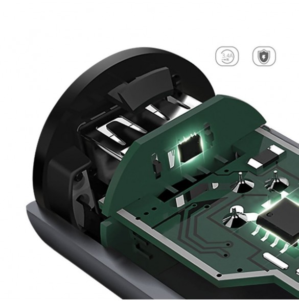 Dudao billaddare 2x USB 3.4A grå (R5s grå)