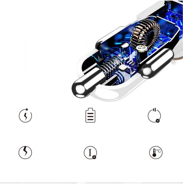 Dudao billaddare 2x USB 3.4A grå (R5s grå)