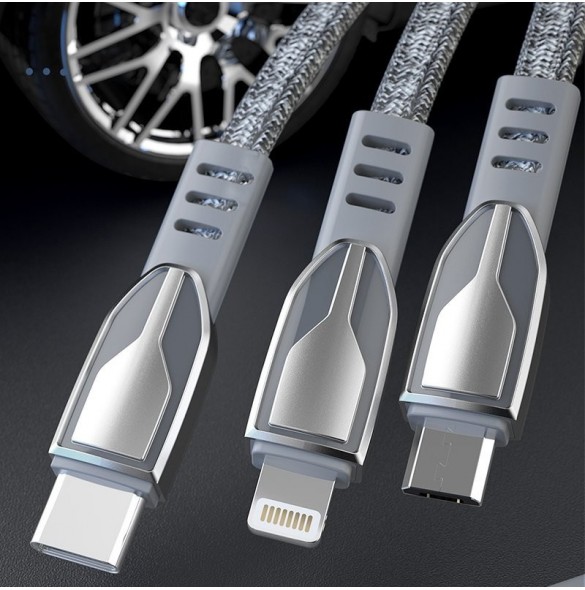 Dudao USB flätad kabel - micro USB 5 A 1 m grå (L3PROM grå)