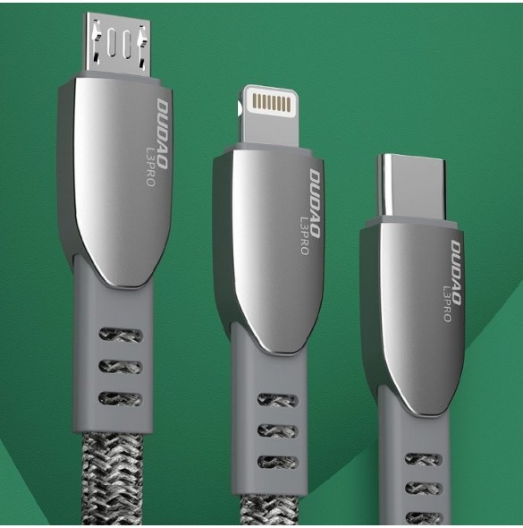 Dudao USB flätad kabel - micro USB 5 A 1 m grå (L3PROM grå)