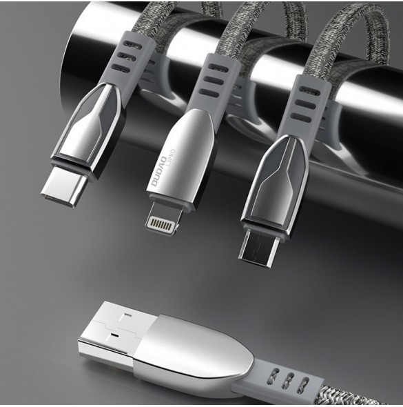 Dudao USB flätad kabel - micro USB 5 A 1 m grå (L3PROM grå)