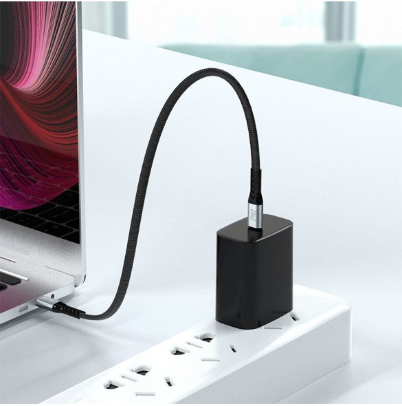 Dudao L10C-kabel USB Typ C - USB Typ C PD100W 0,23 m svart (L10C)
