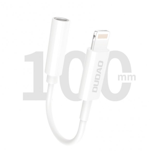 Dudao ljudadapter hörlursadapter från Lightning till 3,5 mm minijack vit (L16i vit)